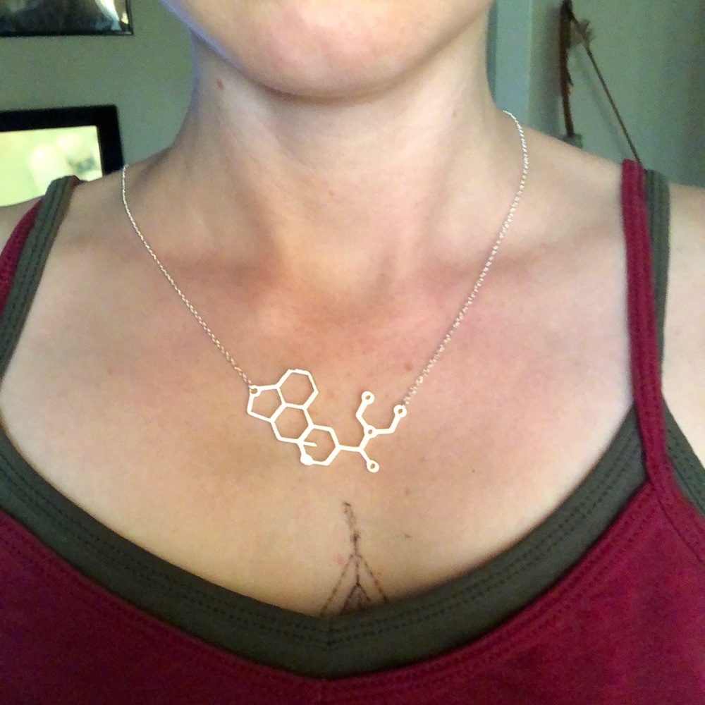 LSD Molecule Acid Lucy Trip EDC chemistry Necklace - Picture 4 of 4